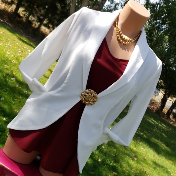 Harlowe & Graham Jackets & Blazers - Harlowe & Graham White Professional Cardigan XS